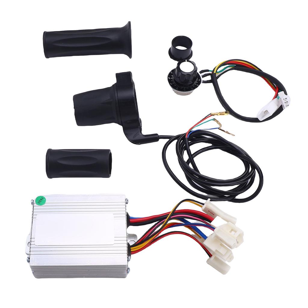12V 500W Brushed Motor Speed Controller with Throttle Grip Kit Aluminum Alloy Controller Twist Throttle Set for Electric Bike Tricycle Motorcycle