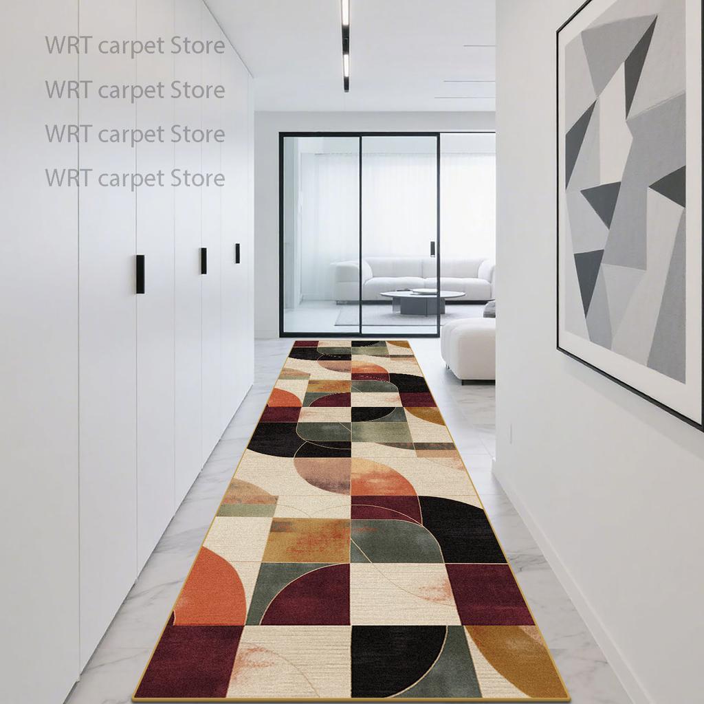 Nordic Geometric Style Long Runner Rug Decoration Home Easy Clean Stair Corridor Carpet Living Room Anti Slip Porch Hallway Mat
