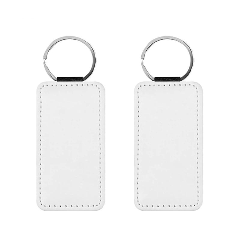 Diy Dye Sublimation Blanks Keychain Pu Leather Heat Transfer Keyring Heart Creative Double Sides Blank Id Tags Keyring