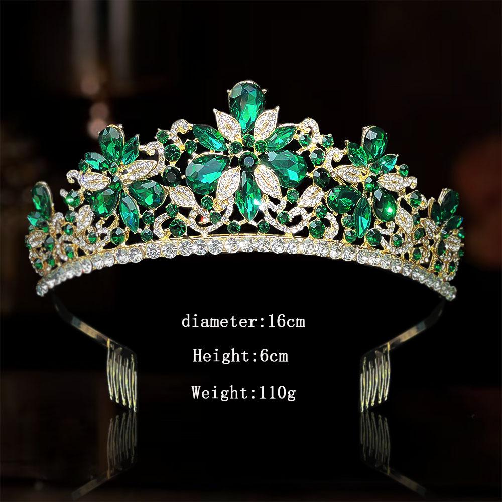 DIEZI Different Style Baroque Purple AB Crystal Tiara Crown For Women Wedding Party Bridal Bride Crown Hair Dress Accessories