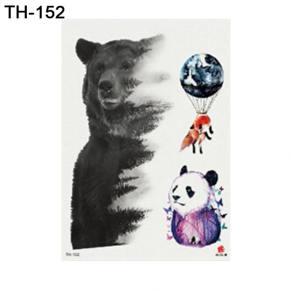 Animal Dog Bear Arm Shoulder Waterproof Temporary Fake Tattoo Sticker Gift