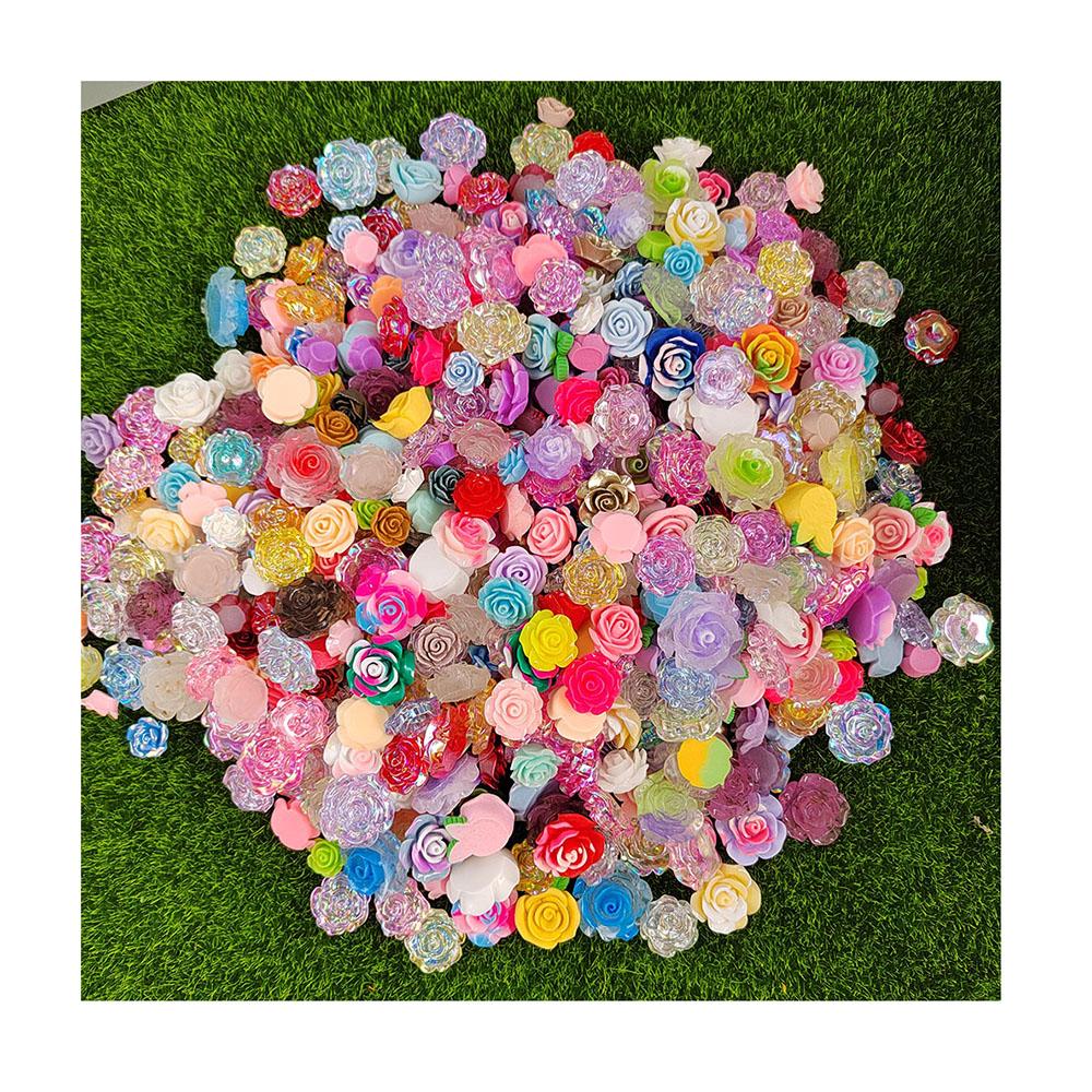 Craft DIY Mixed Design Flatback Resin Rose Flower Cabochon Scrapbooking Phone Case D I Y Embellishment
