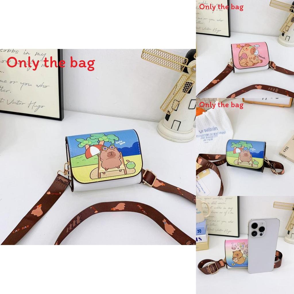 Capybara Cartoon Pu Coin Wallet Crossbody Bag With Cute Design For Kids School And Travel Use