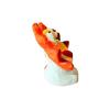 Okinawa Souvenir Lucky Charm Smiling Shisa Figurine Pair Mini Indoor Use Handmade - - - - - - (Green & Orange)