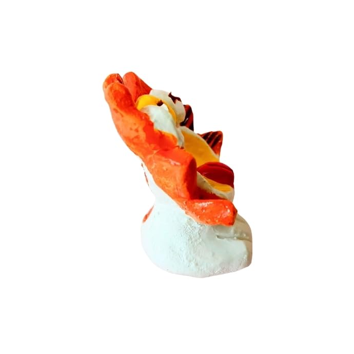 Okinawa Souvenir Lucky Charm Smiling Shisa Figurine Pair Mini Indoor Use Handmade - - - - - - (Green & Orange)