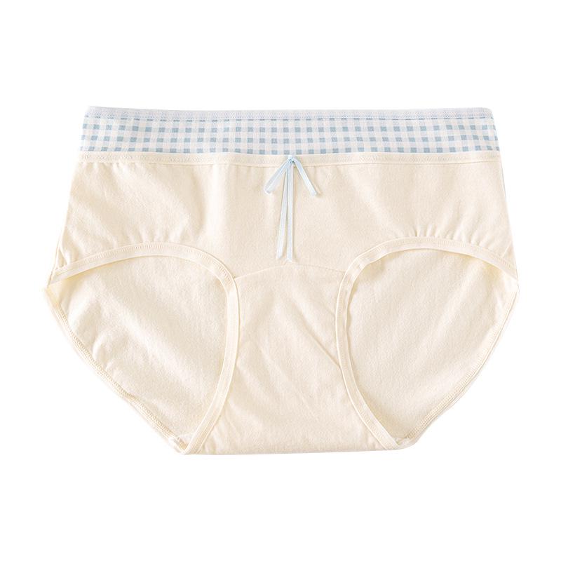 Japanese Contrast Color Block Cotton Women's Antibacterial Briefs