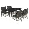 VidaXL Ensemble à Manger de Jardin avec Coussins 5 pcs, Table et Chaises de Patio, Meubles d'Extérieur Terrasse, Moderne, 3212126