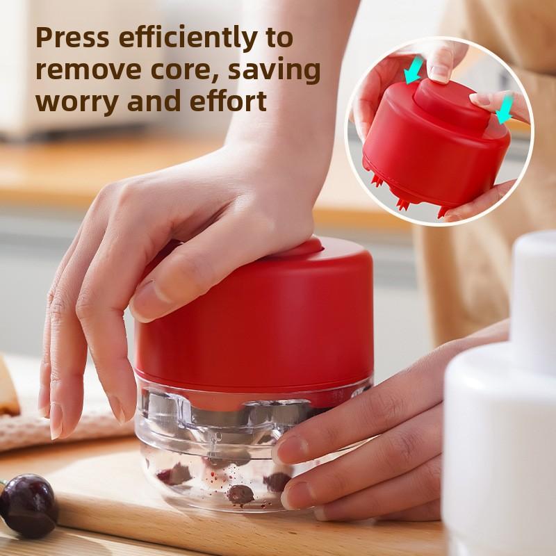 New 7-hole Push-type Cherry Corer Red Date Corer Kitchen Corer Tool