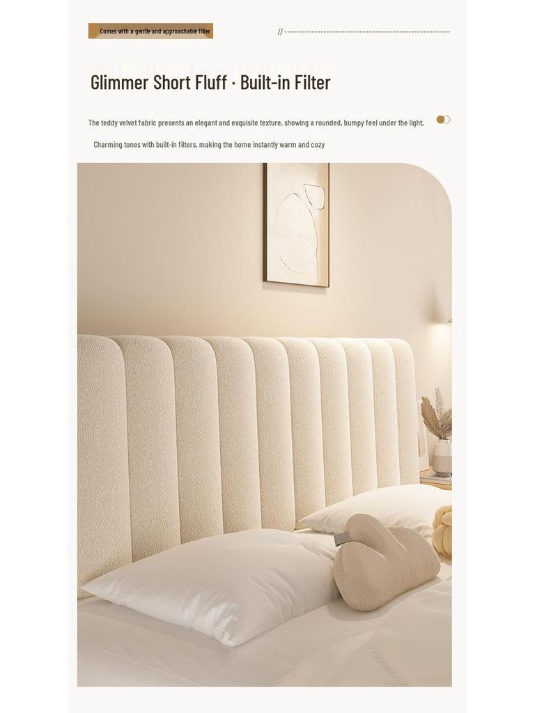 Pernă de tăblie crem stil tatami din lână teddy de înaltă calitate - Pernă de spătar lavabilă și moale