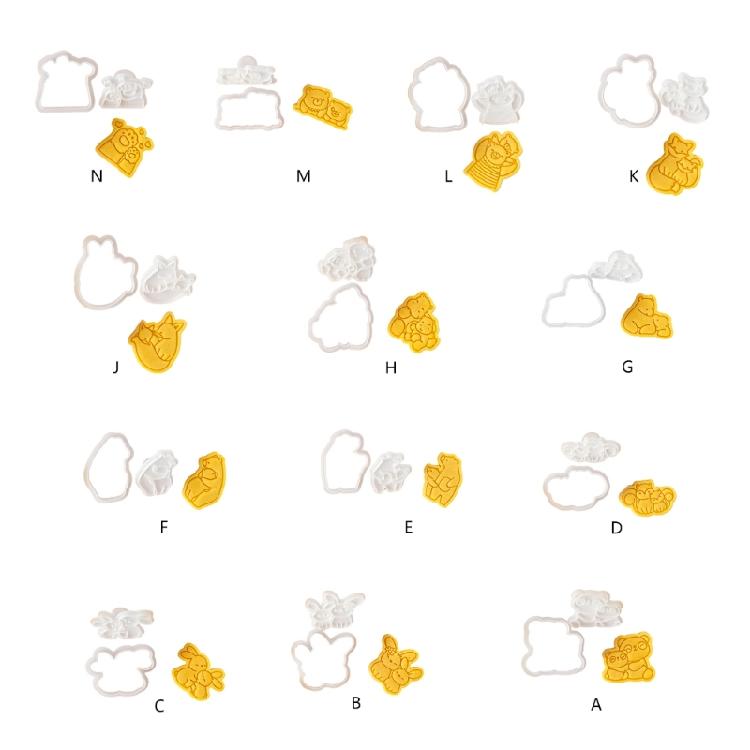 Silicone Animal Cookie Cutter for Handmade Biscuits Cookie Stamp Set for Baking Enthusiasts Elegant Cake Decorations