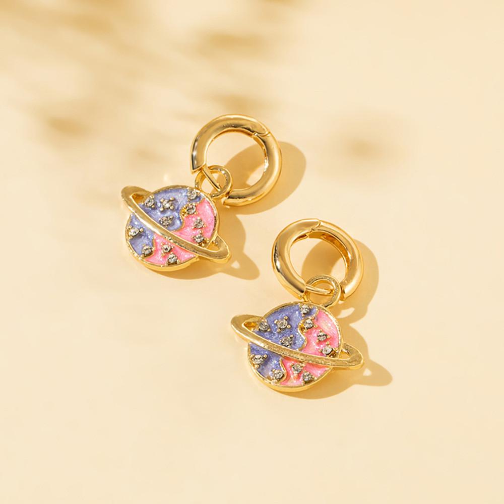 Heart Rhinestoneencrusted Elegant And Planet Earrings For Modern Women