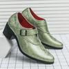 Men's Business Leather Shoes Large Size New Fashion Trend High Heel Outer Heightening Patent Leather Glossy Dress Shoes