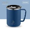 Stainless Steel Double-Layer Coffee Mug with Lid and Handle - Colorful and Portable Travel Mug