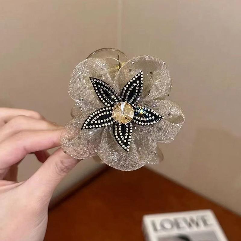 Elegantní síťované sponky do vlasů s pěti lístky pro ženy dívky sponka žralok na culík pokrývka hlavy doplňky