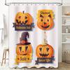 Halloween Pumpkin Decor Shower Curtain Set 3D Printed Fabric Halloween Decoration Waterproof Bathroom Accessories!