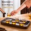 Gianxi Glass Small Tea Cup Make Tea Heat-Resistant Household Kung Fu Tea Set Transparent Single Tea Drinking Strap Coffee Cup