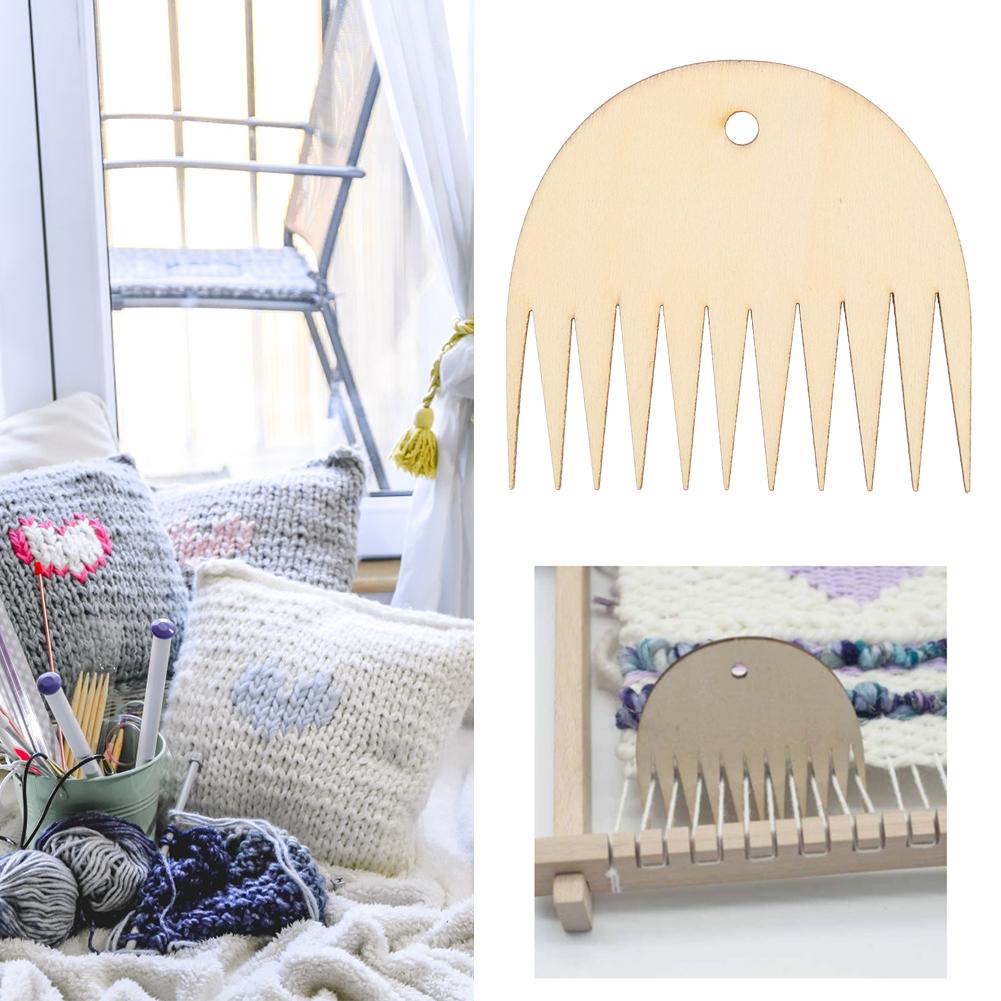 11 Teeth Wooden Weaving Comb Tapestry Weaving Loom Comb Tool DIY Braided Accessories