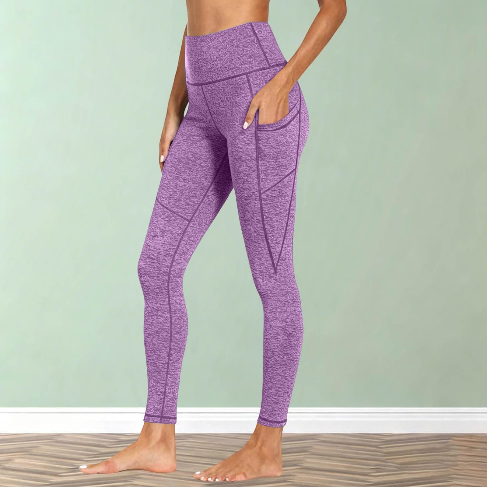 

Women s High-Waisted High-Stretch Yoga Pants With Butt-Lifting Design M фіолетовий