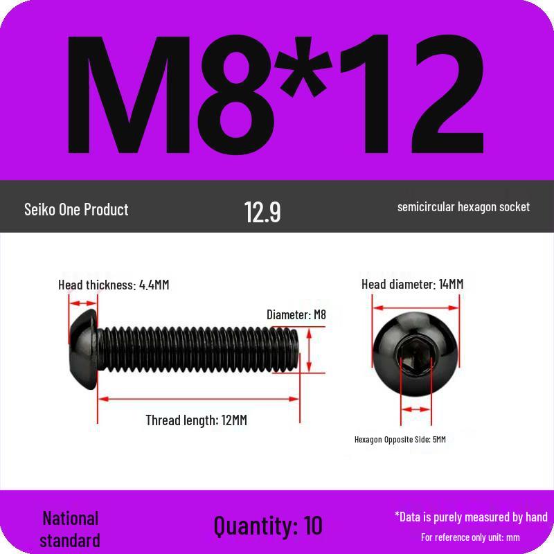 High-Strength 12.9 Pan Head Socket Cap Screws: M6, M8, M10, M12 Sizes