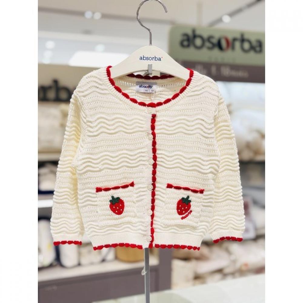 Absorba Knit Crochet Cardigan Ivory A1123604 Ivory/90(12-18M)