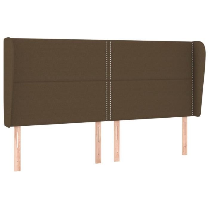 VidaXL Headboard with Ears Dark Brown 203x23x118-128 Cm Fabric3117841