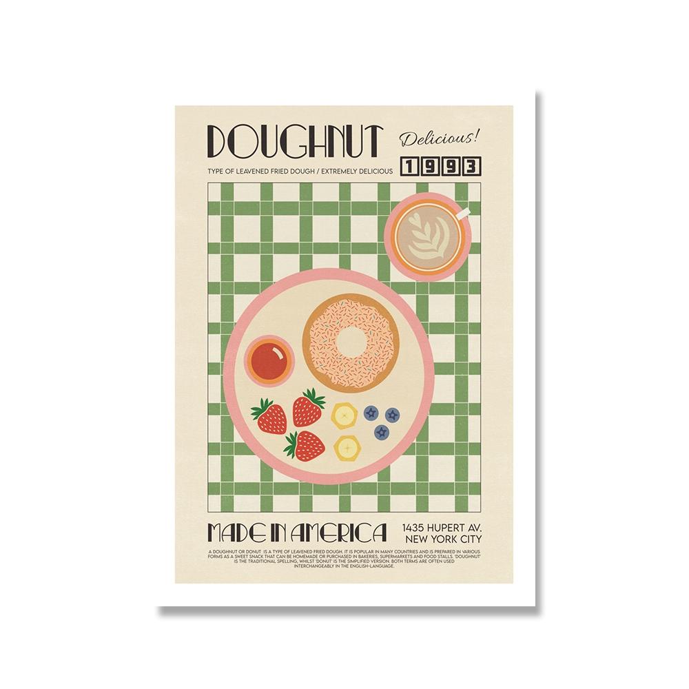 Japanese Korean Foods Wall Art Print Picture Cartoon Cooking Noodle Breakfast Kimchi Sushi Poster Canvas Painting Kitchen Decor