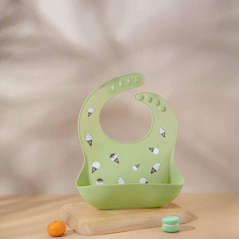 Waterproof Food-Grade Silicone Baby Bib - Leak-Proof, Self-Feeding, Drool Protection