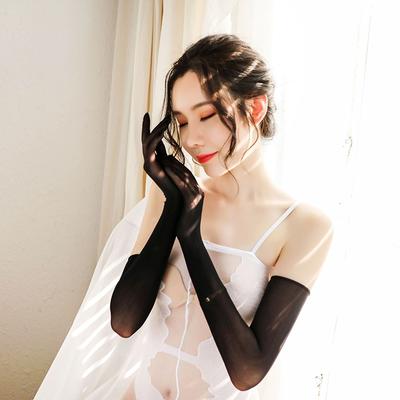 Sommer Damen Ultradünne Sexy Nahtlose Spitze Lange Handschuhe Fünffingerhandschuhe Sonnenschutz Hohe Qualität Mode Transparent Erotisch G247