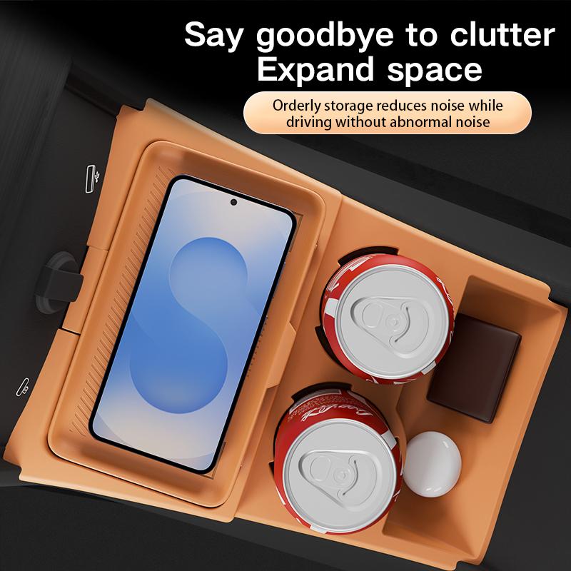 For Geely Atlas Pro 2024 2025 Storage Box Center Armrest Hidden Box Cup Holder Organizer Interior Accessories