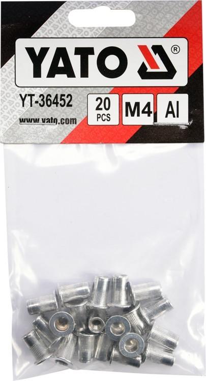 ALUMINUM RIVET NUTS M4, 20 PCS YT-36452 YATO