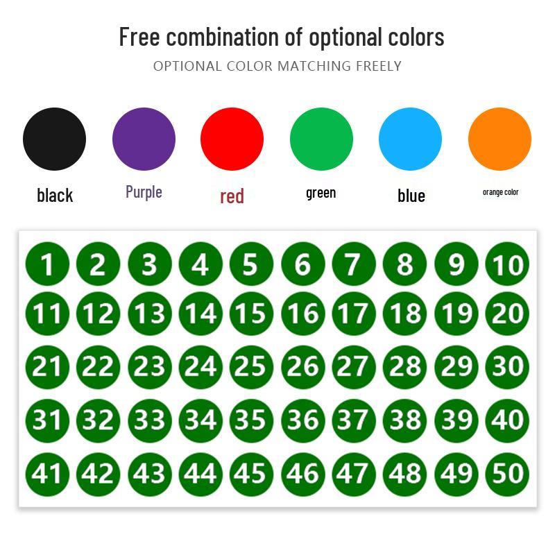 Waterproof Self-Adhesive Number Stickers 1-200 for Clothing, Shoes, and Socks Identification