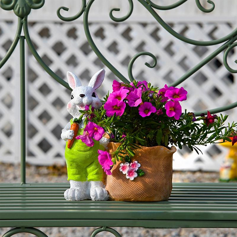 Niedlicher Hase Sukkulenten Blumentopf Garten Grünpflanze Harz Blumentopf Ostern Dekorative Pflanzgefäße Für Hof Balkon Dekor