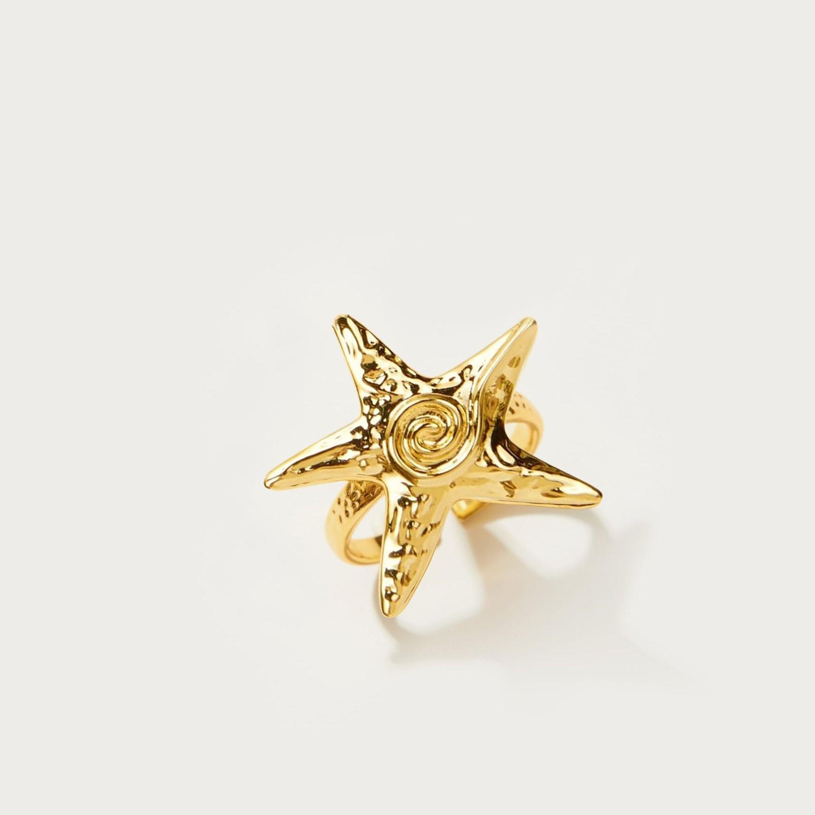 18K Gold-Plated Starfish Necklace & Earrings Set - European/American Summer Style