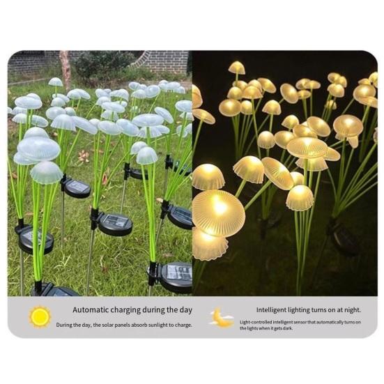 Garden Light Solar Powered Jellyfish Shape Outdoor Yard Light Waterproof Scratch-Resistant Small Size Garden Lamp