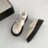 Round head retro versatile British style platform small leather shoes women's summer 2025 new white French Mary Jane single shoes
