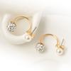 1Pair Ear Studs Faux Pearl Decor Jewelry Alloy Women Front Back Stud Earrings for Birthday Party
