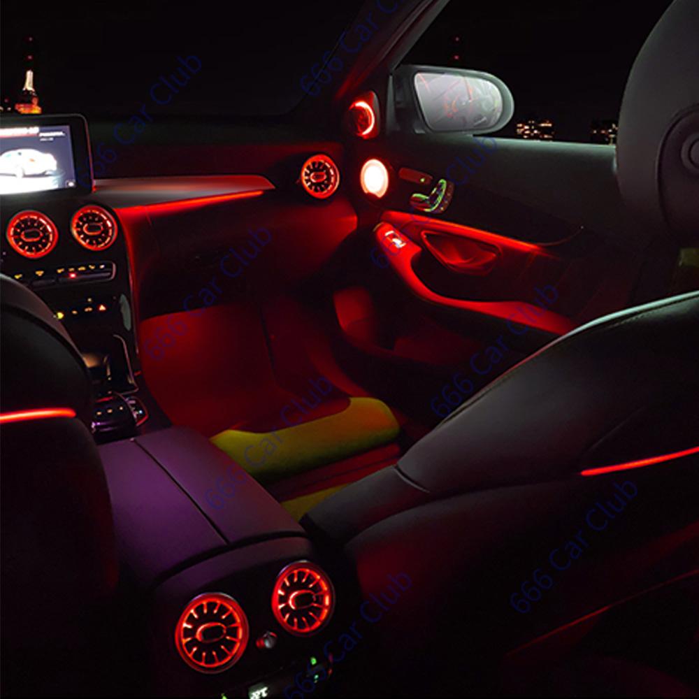 3/12/64 Colour Car LED Ambient Light For Mercedes-Benz C GLC Class Coupe W205 C43 C63 X253 LED Air Vent Speaker Decorative Lamp FS1
