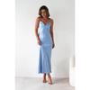 A New Style of Dress with Strappy Satin Finish, A Fashionable Backless Strappy Cinched-waist Dress