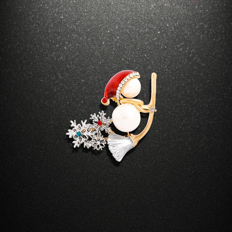 Brooch Christmas Brooch Deer Snowman Christmas Tree Corsage Alloy Diamond Versatile Clothing Accessories
