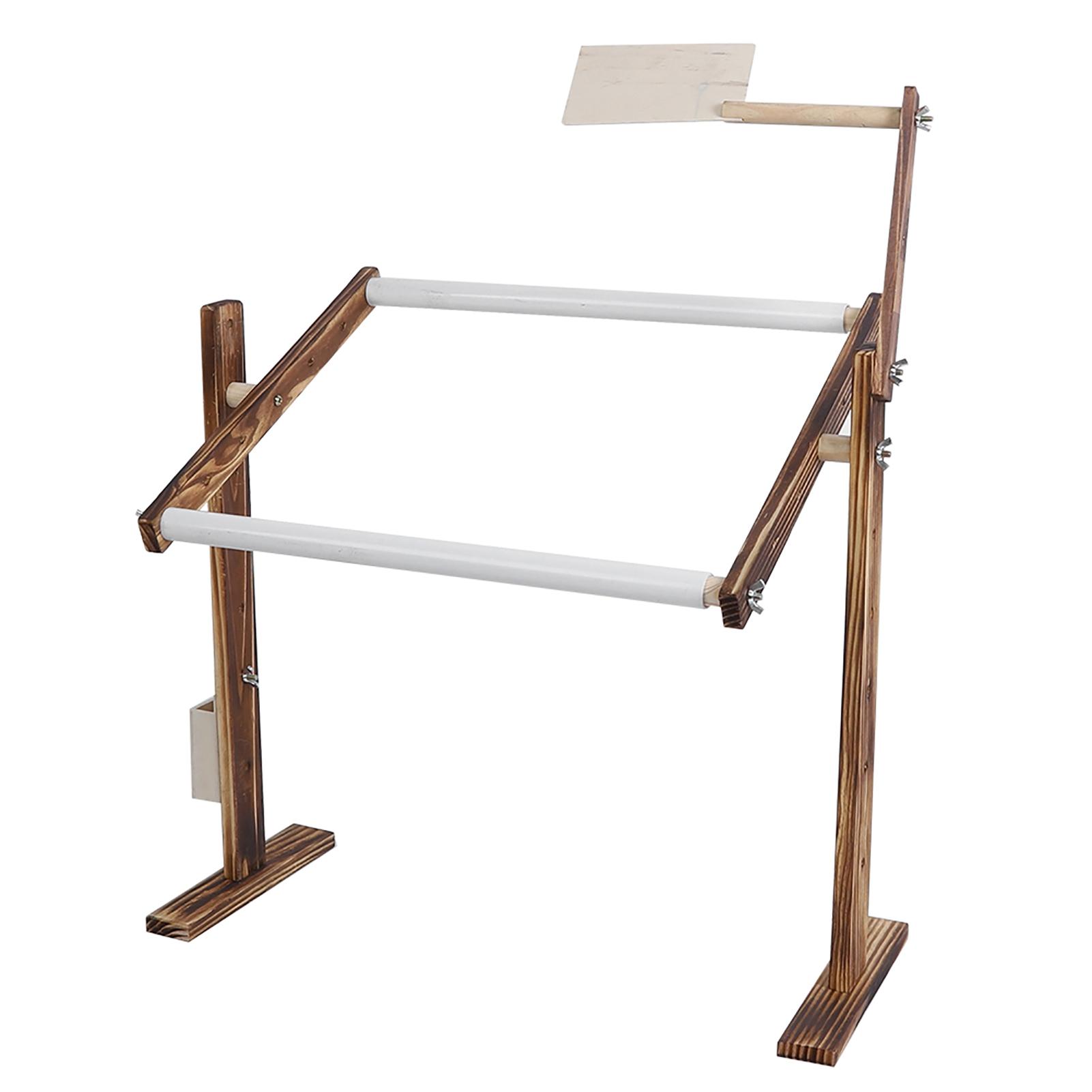 

Антикварная деревянная стойка для вышивки, регулируемая по высоте рамка для вышивки крестом, швейный аксессуар для рукоделия