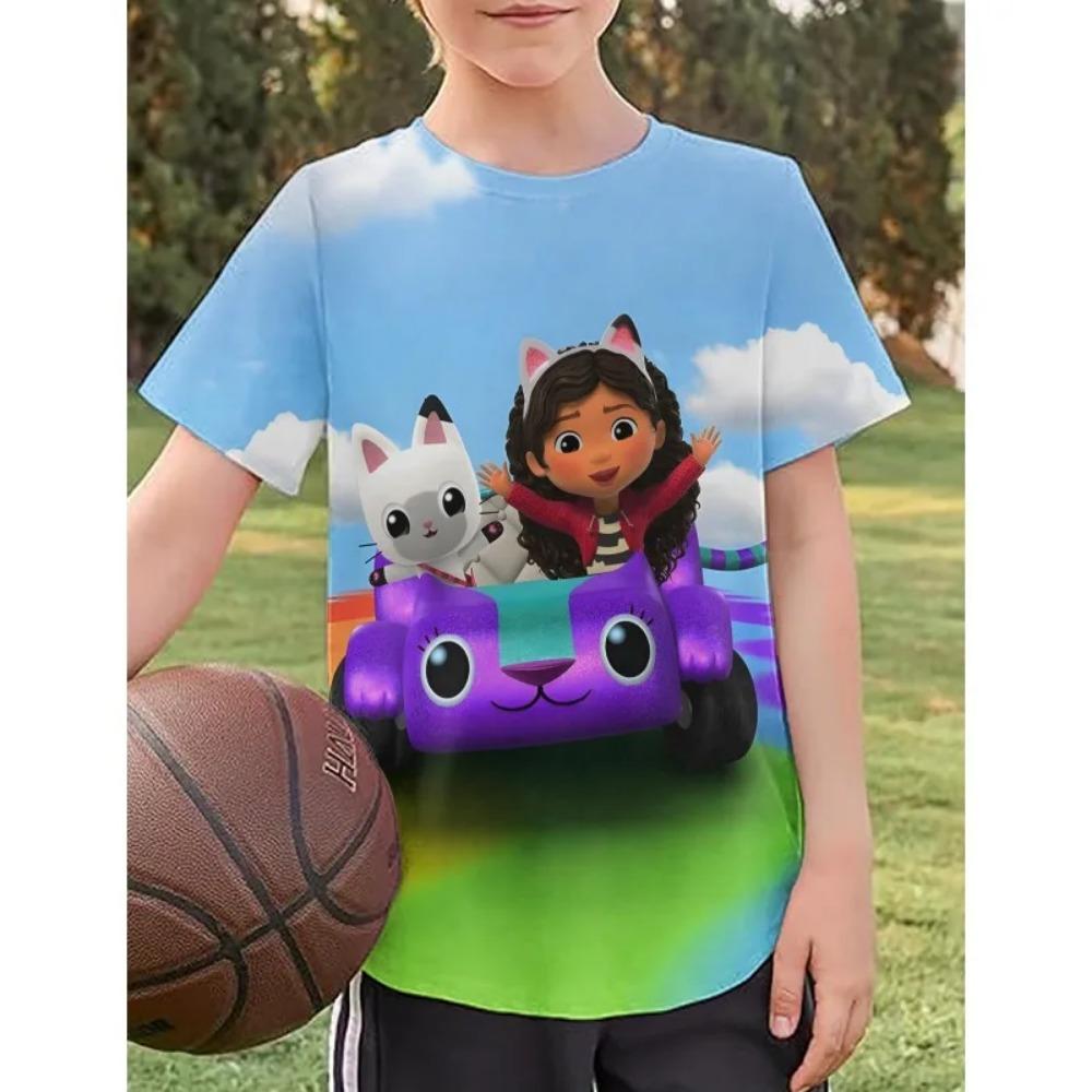 3D T-shirt 2026 NEW Gaby's Dollhouse Cartoon Print Clothing Tops Short Sleeves Sports Fashion Streetwear Manga Comic Tees Toddler 3D Printed Anime