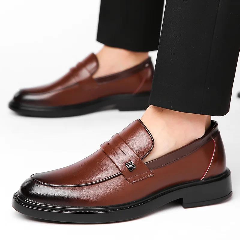 British Business Leather Shoes for Men High Quality Designer Shoes Fashion Loafers Men Solid Color Luxury Platform Shoes for Men
