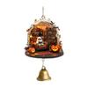 Ghost Reading Book Halloween Ornament 2D Flat Ghost In Reading Nook Hanging Decoration with Bell Window Hanging Wind Chime for Home Decor