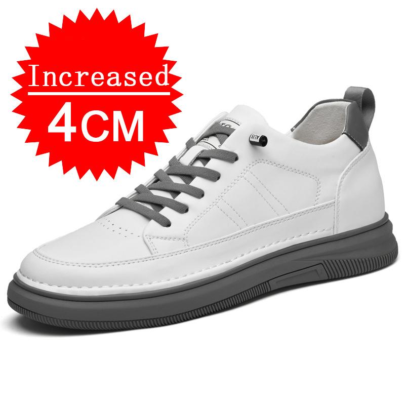 Men Increase 4/6/8CM Genuine Leather Casual Shoes Increas Insole Male Shoes Invisible Inner Height Increas Sneakers Height Shoes