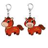 Röd Häst Nyckelring 2026 Hästens År Lyckoamulett Akrylhänge med Metallspänne Festlig Vårfestpresent Tecknad Zodiakprydnad