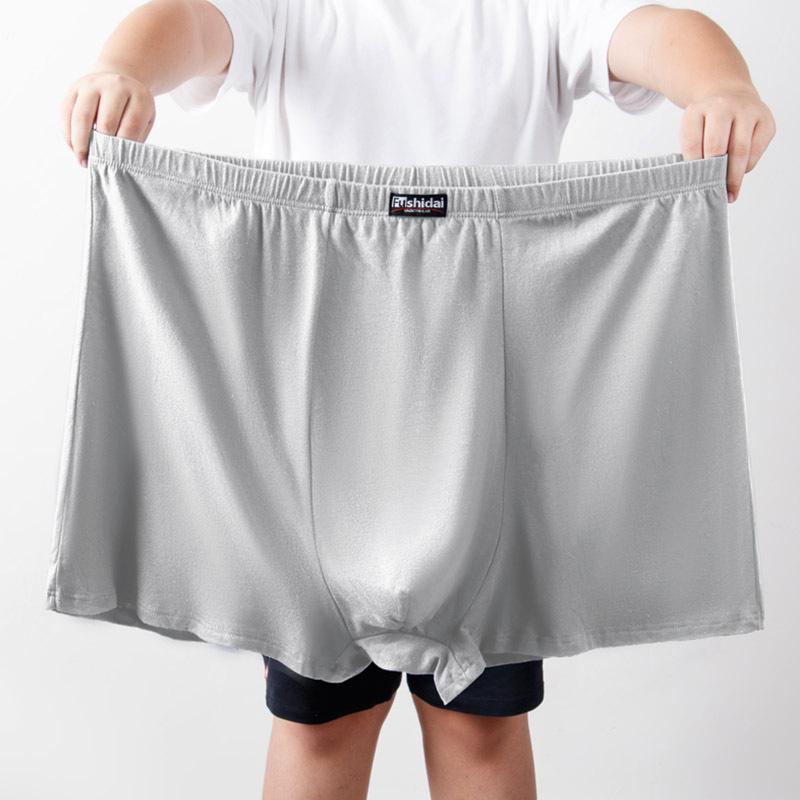 Pure Cotton Plus Size Men's Boxer Briefs - Loose Fit High Waist Underpants for Middle-Aged & Elderly Men