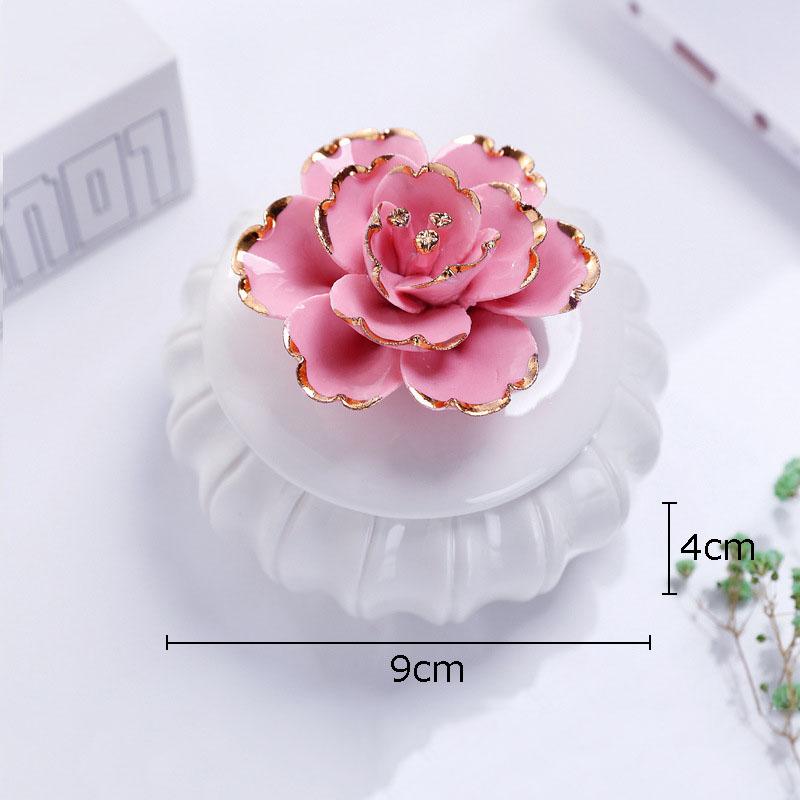 Gilded Flower Decorative Storage Tank Tea Canister Rose Flowers Ceramic Storage Jar and Lids Candy Pots Porcelain Candy Pots
