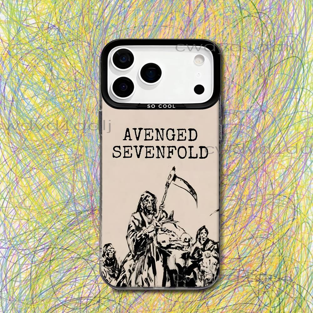 

A7X A-Avenged S-Sevenfold Phone Case For iPhone 17,16,15,14,13,12,11,X,8,7,Pro,Max,Plus,SE4,Air,Mini IMD Gray Hard Matte iPhone17
