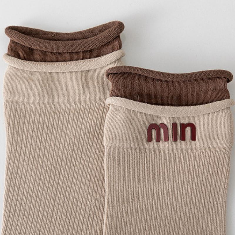 Ankora Rote Herbst- und Wintersocken bis zur Wade, vielseitige, lässige Trend-Damensocken