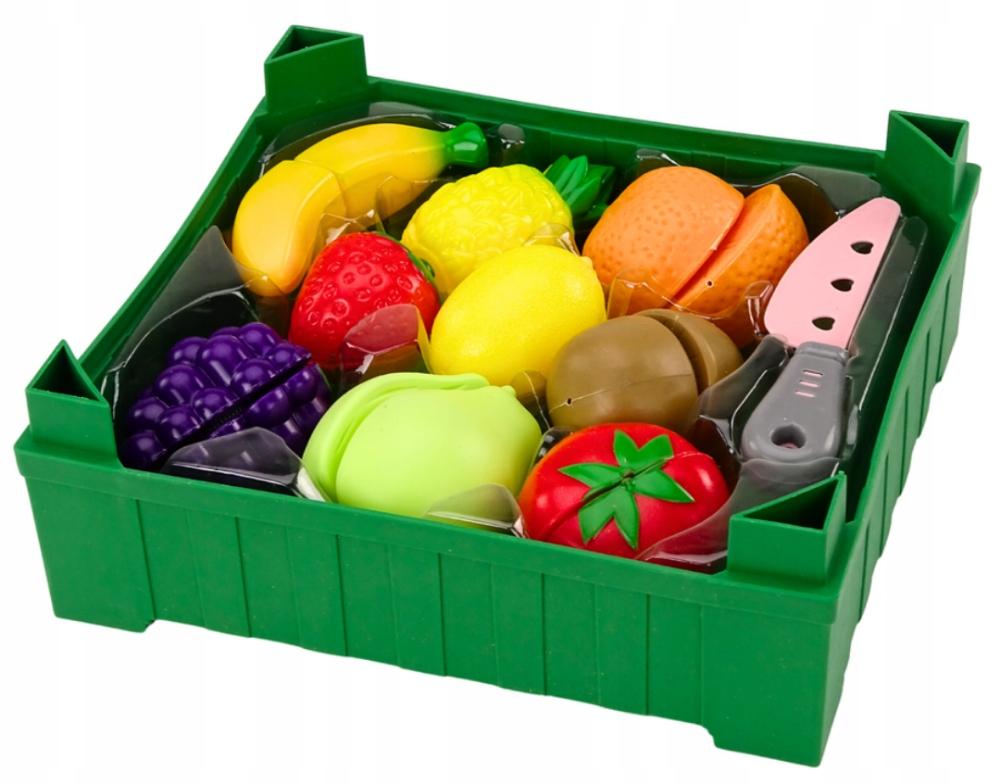 Fruit Set for Cutting In a Green Box Fruits with Velcro